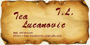 Tea Lučanović vizit kartica